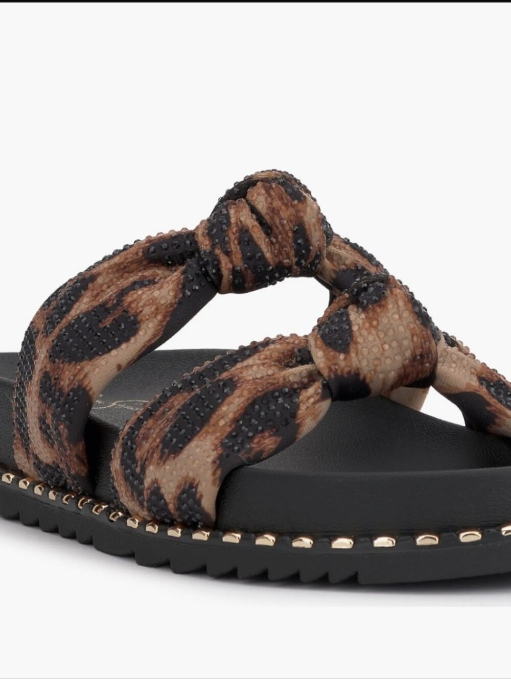 Jessica Simpson Carolyna Leopard-Print Knotted Slide Sandal